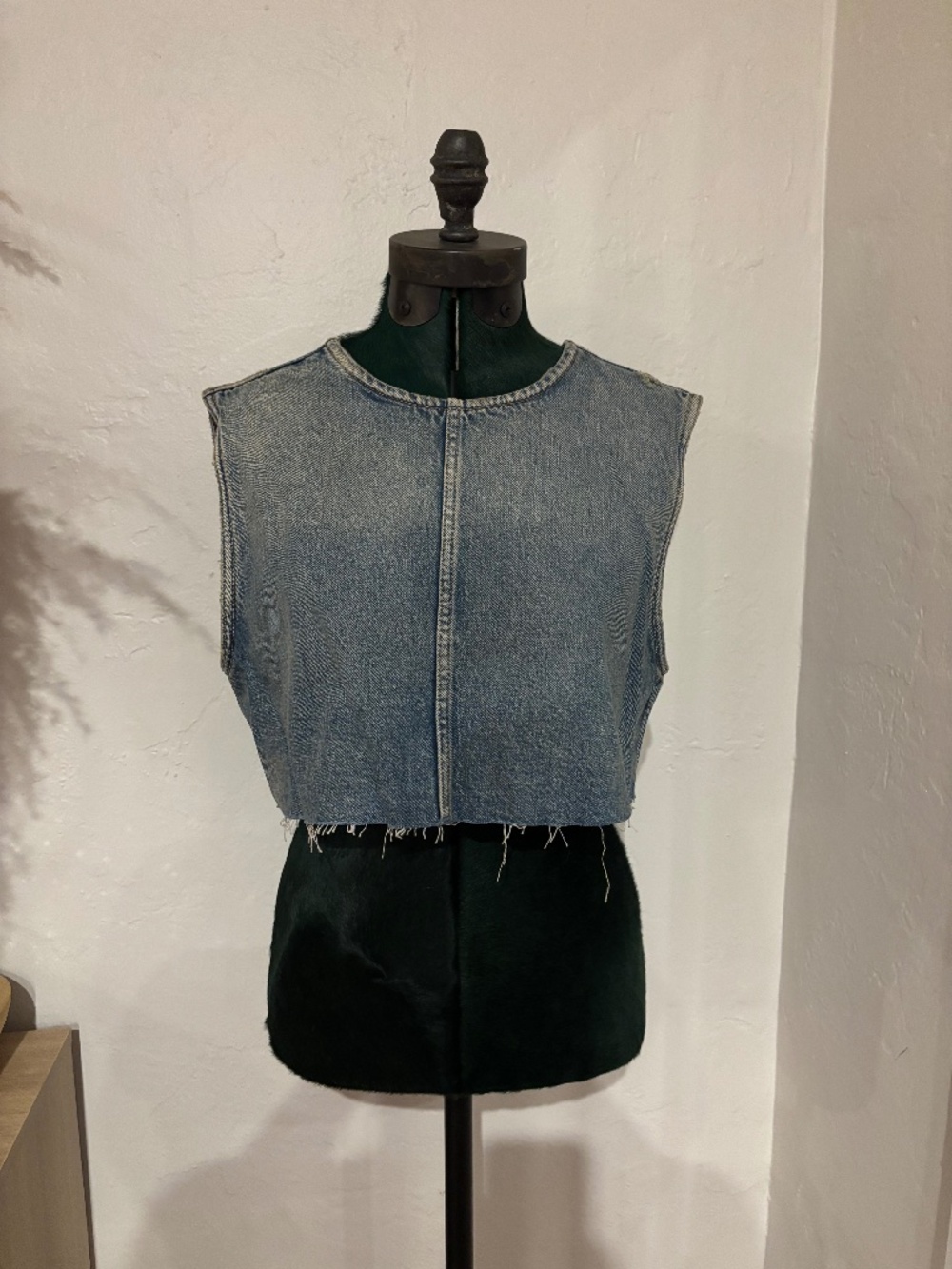 Zara cropped denim top